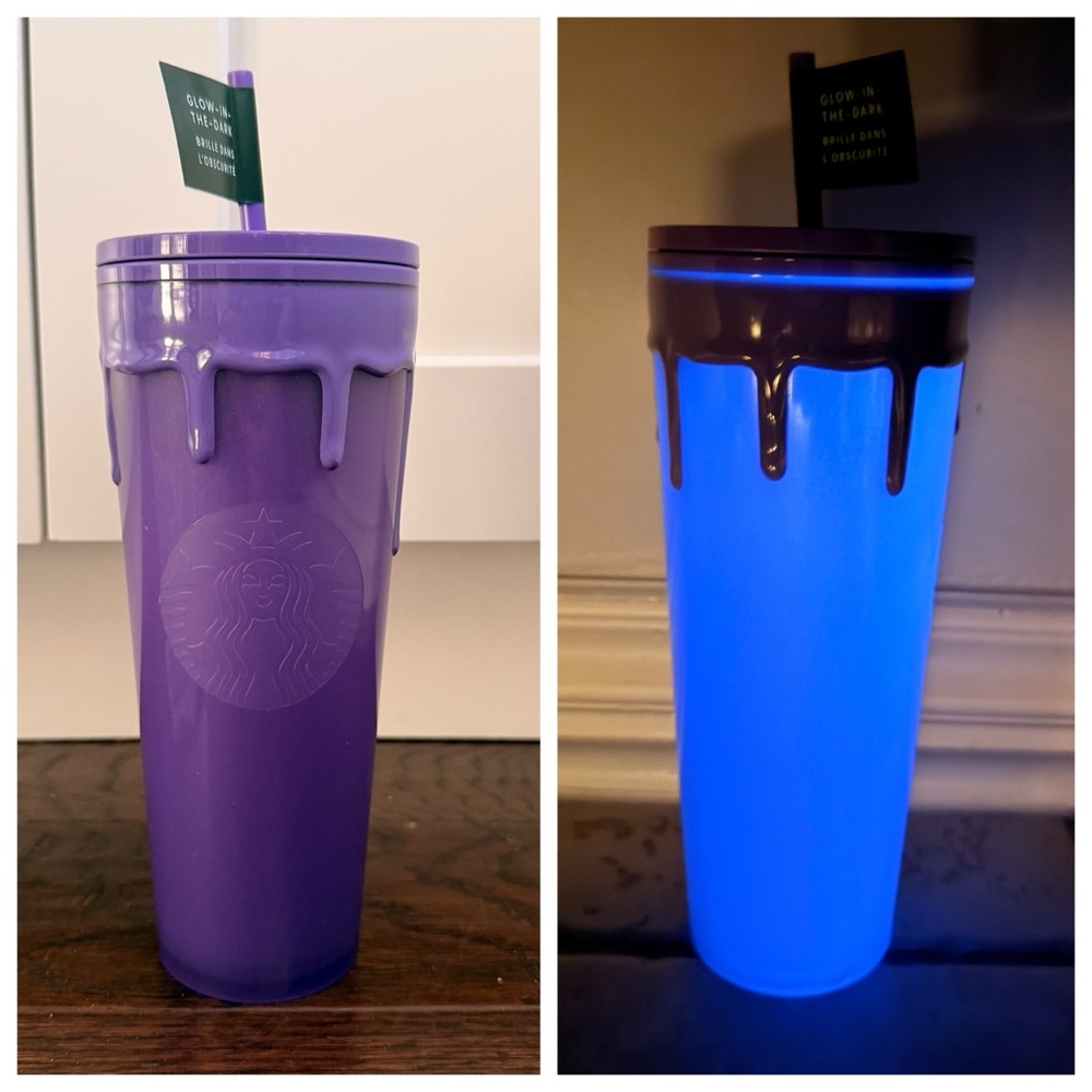 NWT Starbucks Halloween 2025 Purple Drip Glow In The Dark Slime Tumbler 24oz